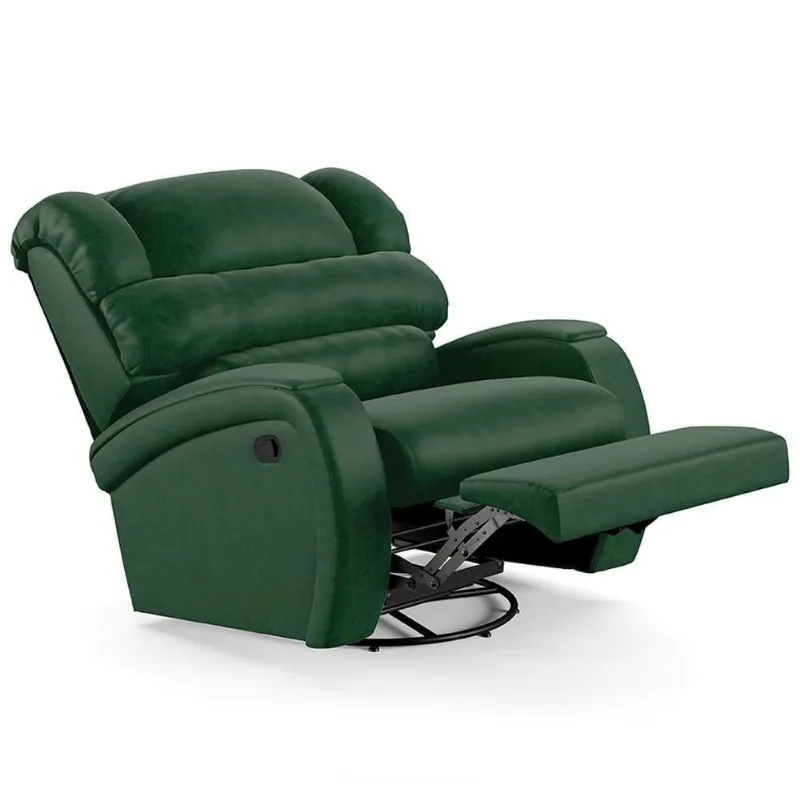 Poltrona Do Papai Reclinável Kalie Glider Giratória Fh9 Pu Verde Musgo - Mpozenato