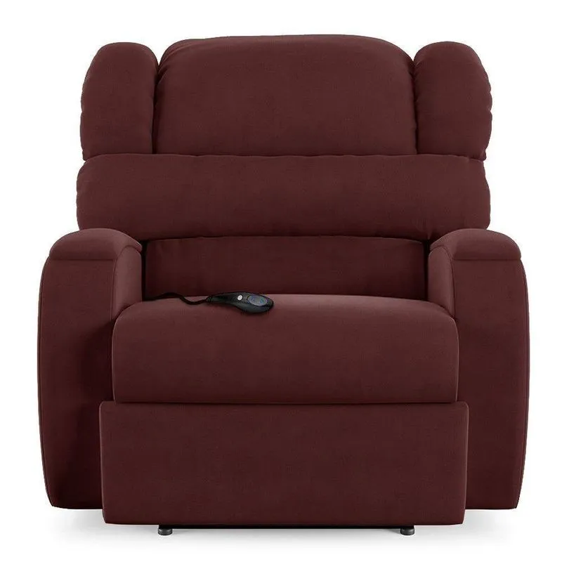 Poltrona Do Papai Reclinável Kalie Controle Power Elétrico Fh9 Veludo Vinho - Mpozenato