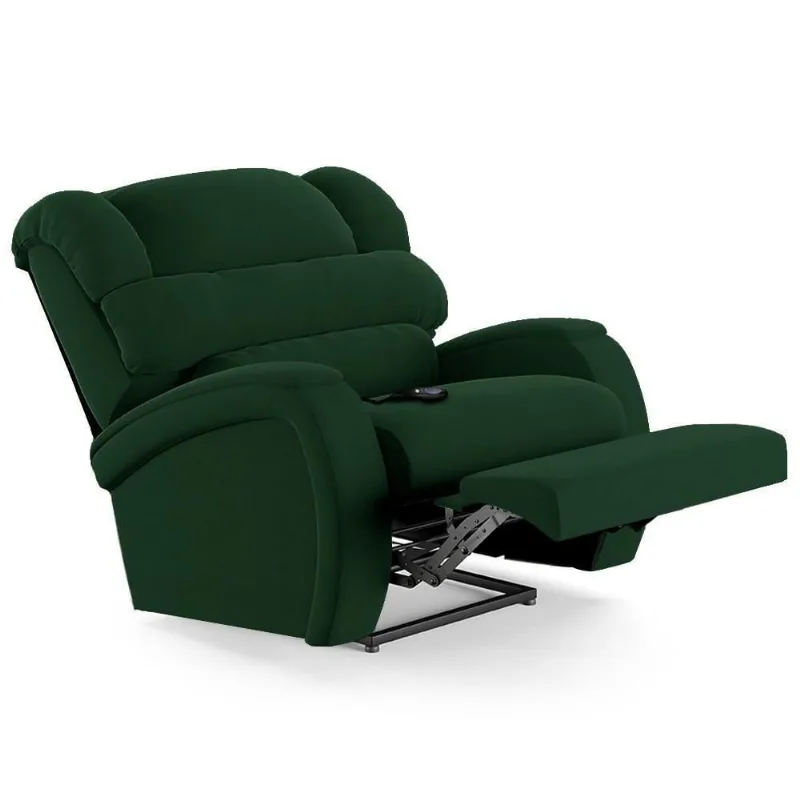Poltrona Do Papai Reclinável Kalie Controle Power Elétrico Usb Fh9 Veludo Verde - Mpozenato