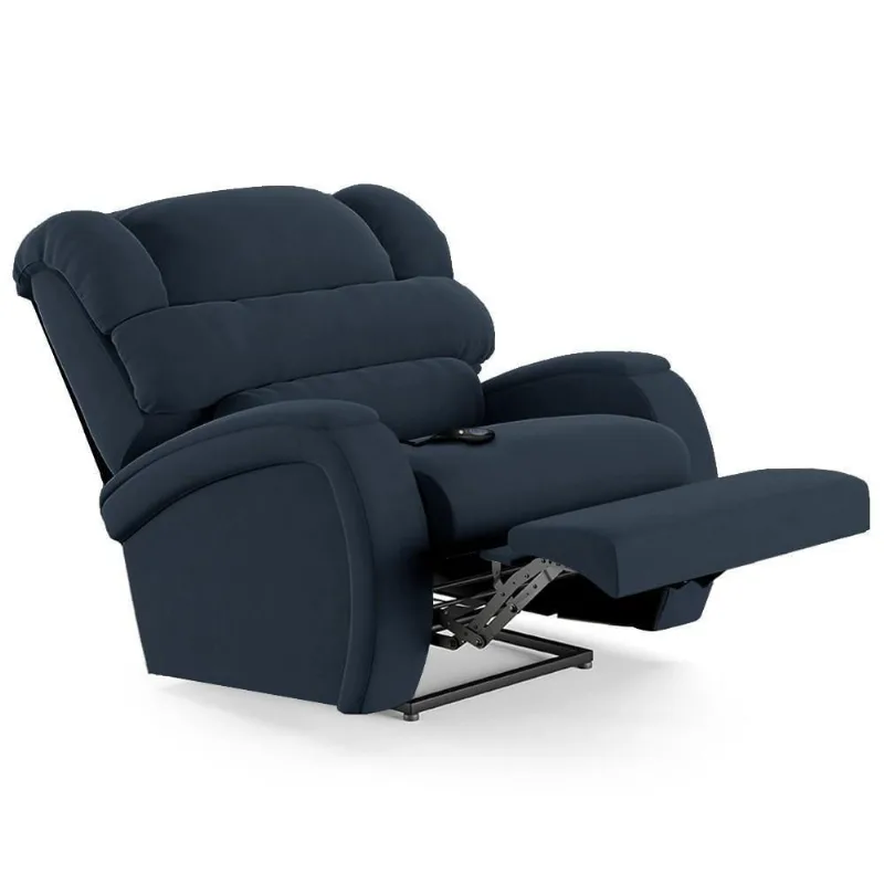 Poltrona Do Papai Reclinável Kalie Controle Power Elétrico Usb Fh9 Veludo Azul - Mpozenato