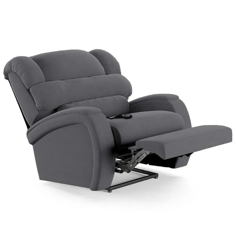 Poltrona Do Papai Reclinável Kalie Controle Power Elétrico Usb Fh9 Veludo Cinza - Mpozenato