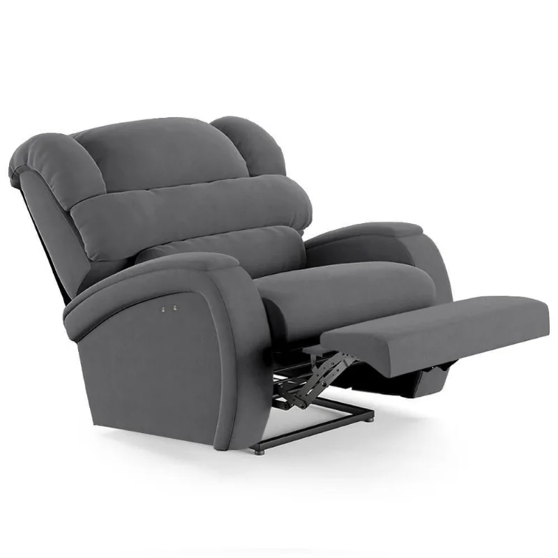 Poltrona Do Papai Reclinável Kalie Power Touch Massagem Fh9 Veludo Cinza - Mpozenato