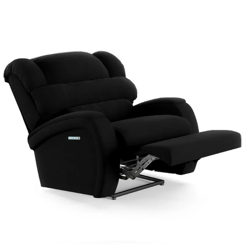 Poltrona Do Papai Reclinável Kalie Elétrica Botão Led Massagem Fh9 Veludo Preto - Mpozenato