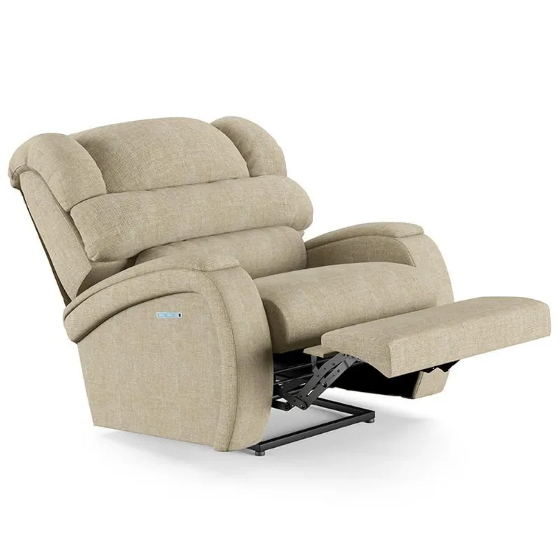 Poltrona Do Papai Reclinável Kalie Elétrica Botão Led Massagem Fh9 Linho Bege - Mpozenato