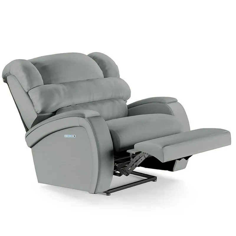 Poltrona Do Papai Reclinável Kalie Elétrica Botão Led Massagem Fh9 Pu Cinza - Mpozenato
