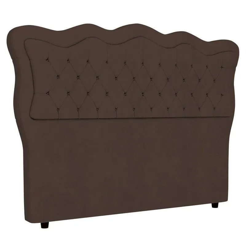 Cabeceira Casal Cama Box 140cm Oregon Z04 Veludo Marrom - Mpozenato