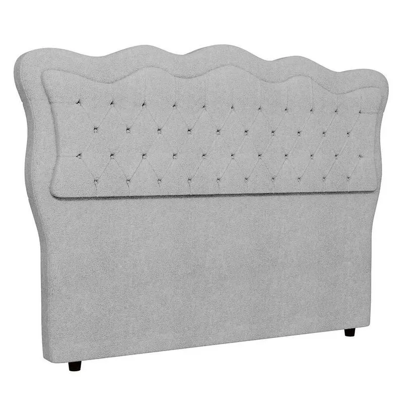 Cabeceira Casal King Cama Box 195cm Oregon Z04 Boucle Cinza - Mpozenato