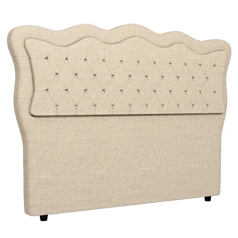 Cabeceira Casal King Cama Box 195cm Oregon Z04 Linho Bege - Mpozenato