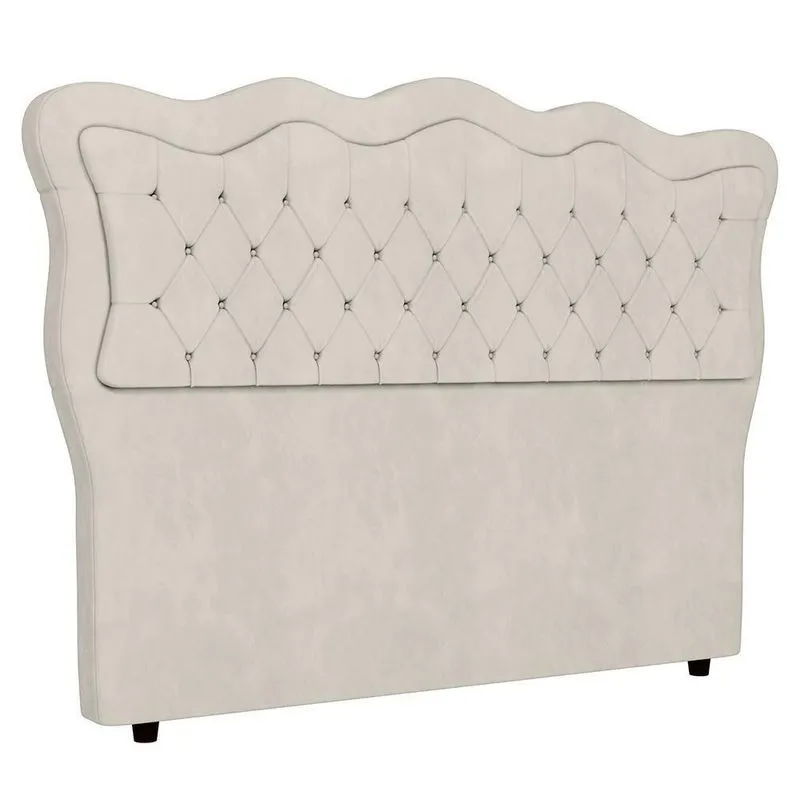 Cabeceira Casal King Cama Box 195cm Oregon I02 Veludo Bege - Mpozenato