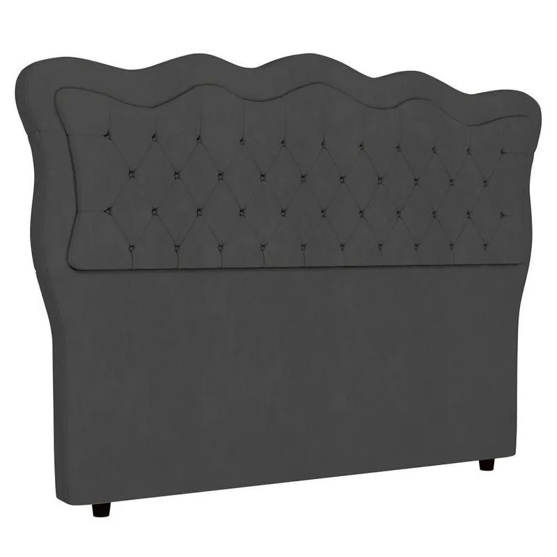 Cabeceira Casal King Cama Box 195cm Oregon I02 Veludo Chumbo Mpozenato
