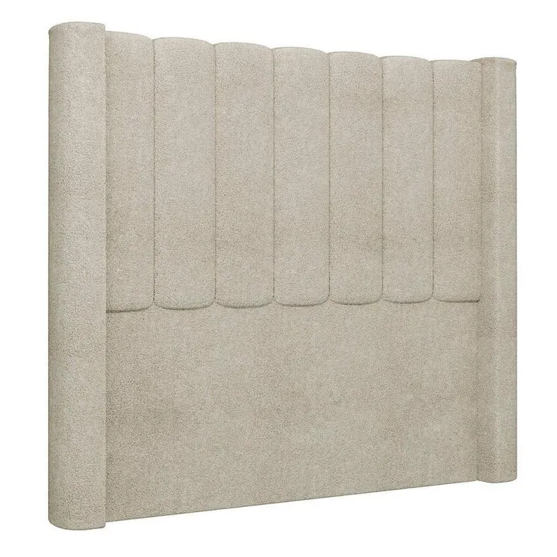 Cabeceira Casal Cama Box 140cm Claire Z04 Boucle Bege - Mpozenato