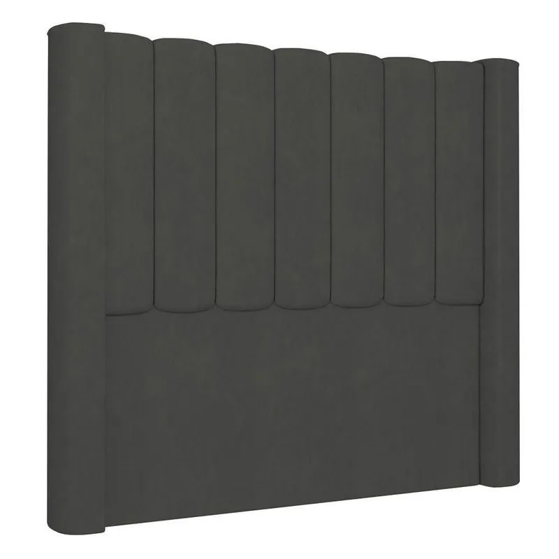 Cabeceira Casal Cama Box 140cm Claire I02 Veludo Chumbo Mpozenato