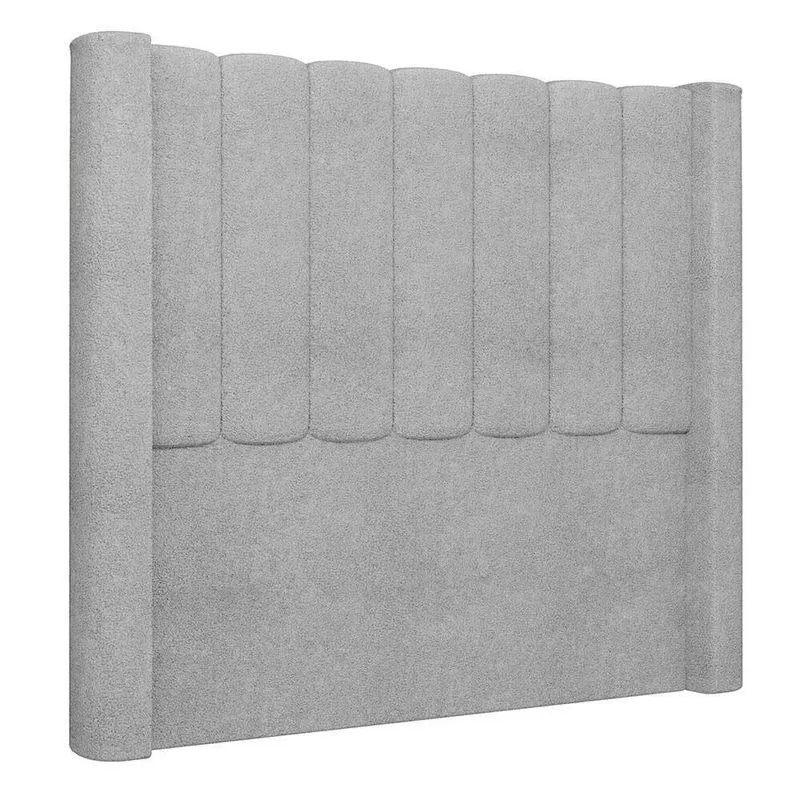 Cabeceira Casal Queen Cama Box 160cm Claire I02 Bouclê Cinza - Mpozenato