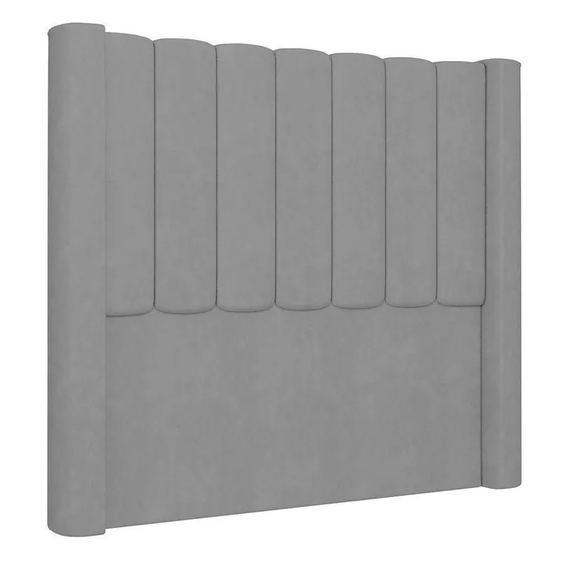 Cabeceira Casal Queen Cama Box 160cm Claire I02 Veludo Cinza Mpozenato