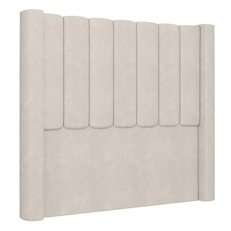 Cabeceira Casal King Cama Box 195cm Claire I02 Veludo Bege Mpozenato