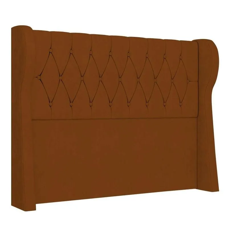 Cabeceira Casal Cama Box 140cm Malva Z04 Veludo Terracota - Mpozenato