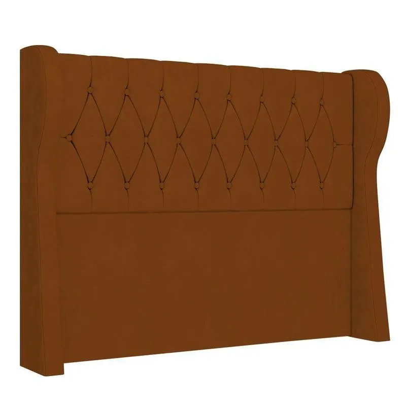 Cabeceira Casal Queen Cama Box 160cm Malva I02 Veludo Terracota Mpozenato