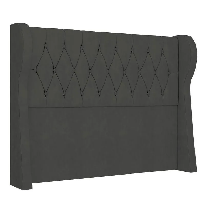 Cabeceira Casal Queen Cama Box 160cm Malva I02 Veludo Chumbo - Mpozenato