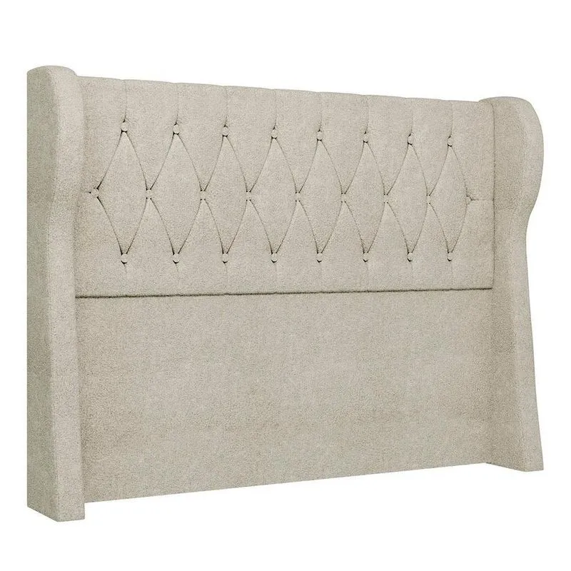 Cabeceira Casal King Cama Box 195cm Malva I02 Bouclê Bege - Mpozenato