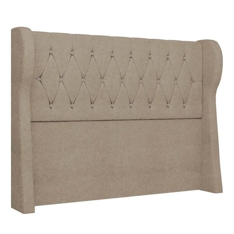 Cabeceira Casal King Cama Box 195cm Malva Z04 Boucle Capuccino - Mpozenato