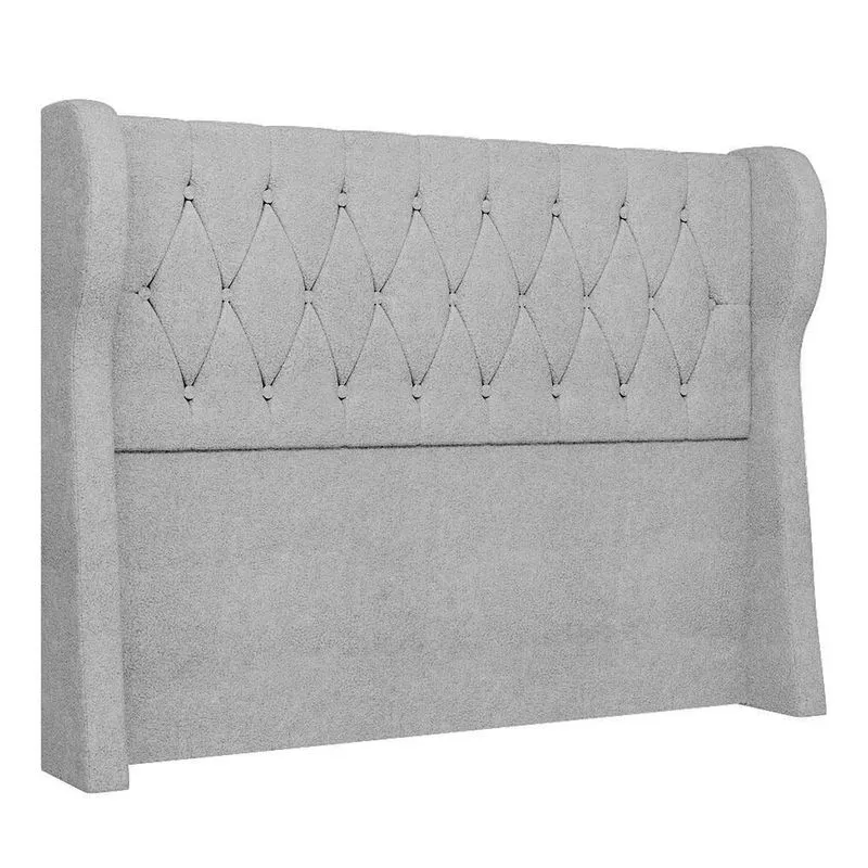 Cabeceira Casal King Cama Box 195cm Malva Z04 Boucle Cinza - Mpozenato