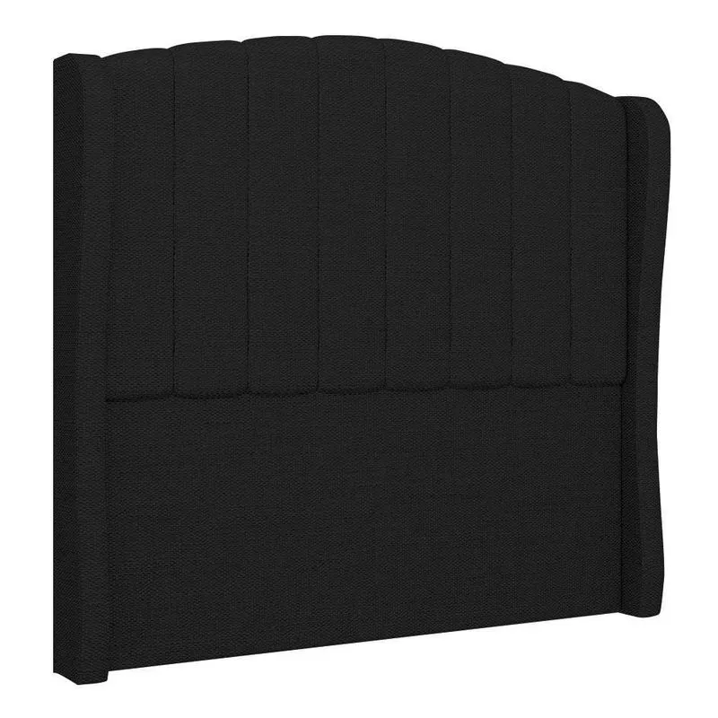 Cabeceira Casal King Cama Box 195cm Glenda I02 Linho Preto - Mpozenato