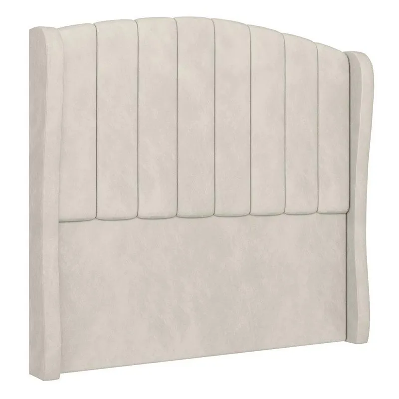 Cabeceira Casal King Cama Box 195cm Glenda Z04 Veludo Bege - Mpozenato