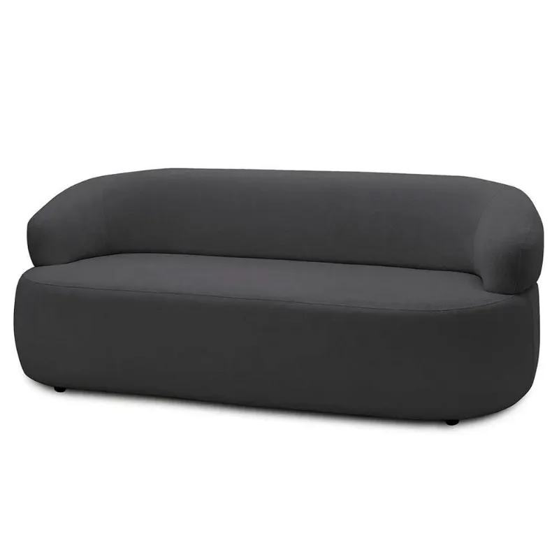 Sofá 2 Lugares Living Orgânico Sala De Estar 140cm Conka F05 Bouclê Grafite - Mpozenato