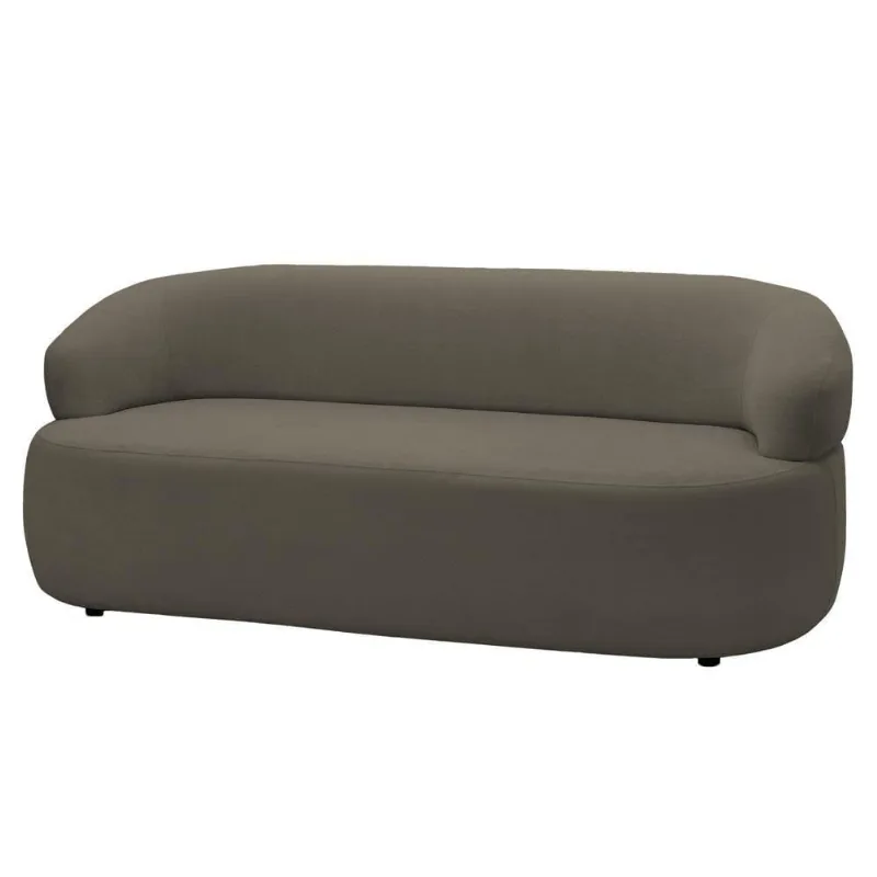 Sofá 3 Lugares Living Orgânico Sala De Estar 170cm Conka F05 Veludo Marrom - Mpozenato