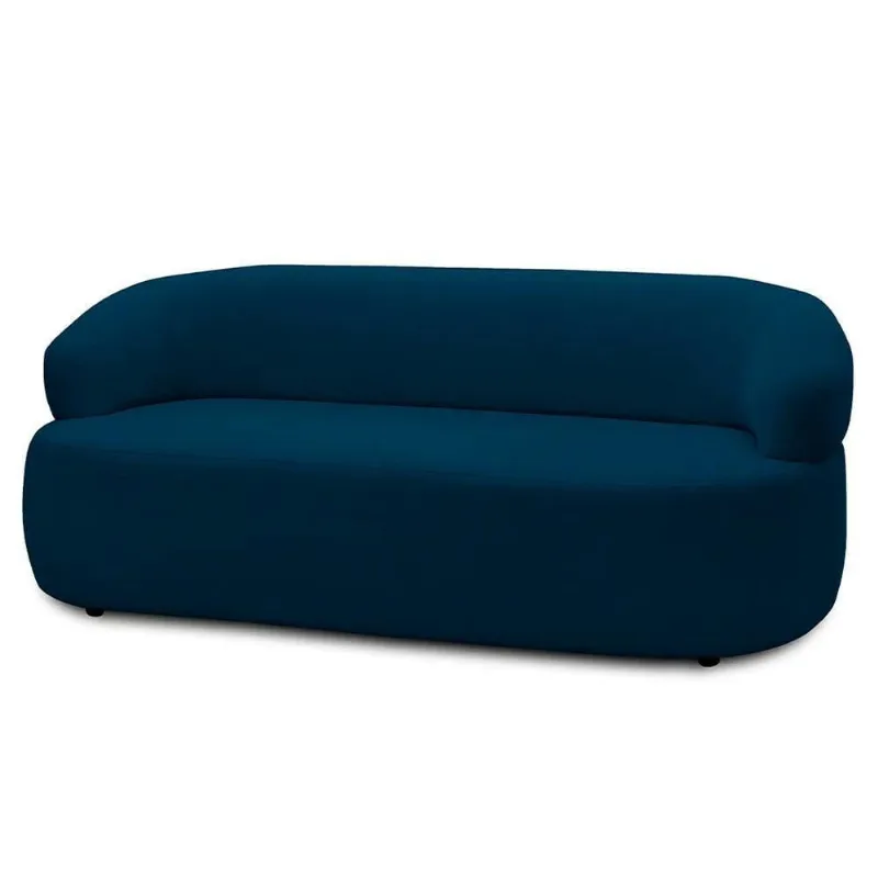 Sofá 3 Lugares Living Orgânico Sala De Estar 170cm Conka F05 Veludo Azul - Mpozenato