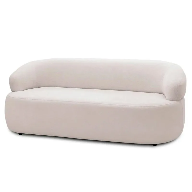 Sofá 2 Lugares Living Orgânico Sala De Estar 140cm Conka F05 Veludo Bege - Mpozenato