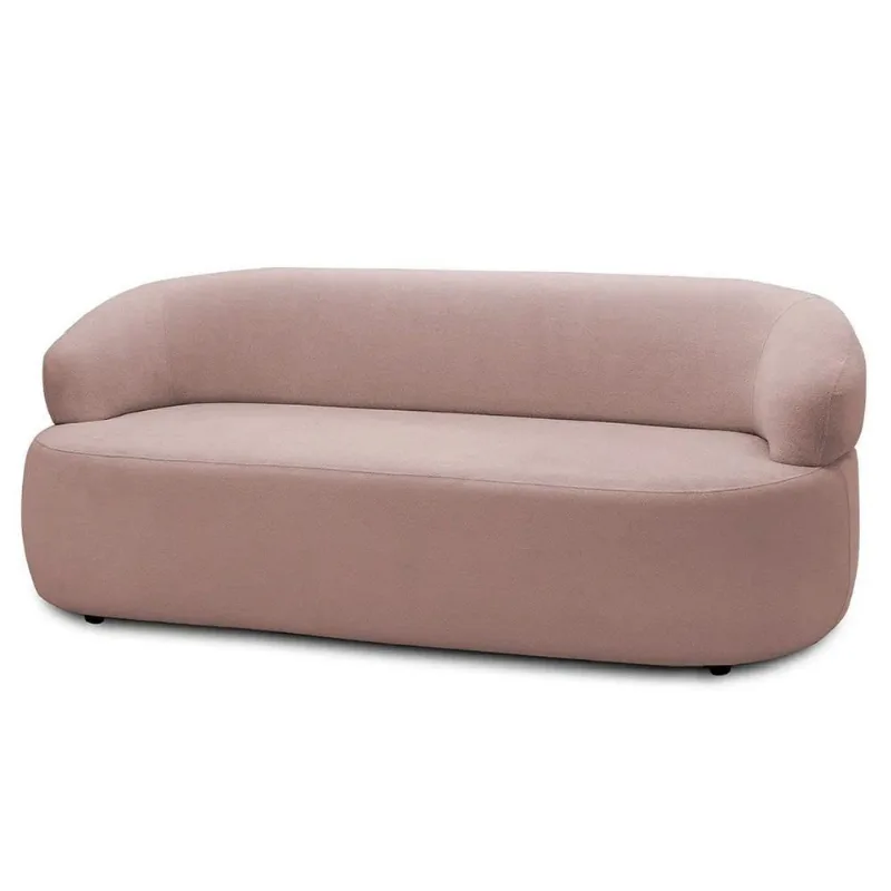 Sofá 3 Lugares Living Orgânico Sala De Estar 170cm Conka F05 Veludo Rosê - Mpozenato