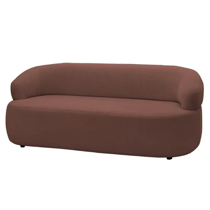 Sofá 2 Lugares Living Orgânico Sala De Estar 140cm Conka F05 Veludo Chocolate - Mpozenato
