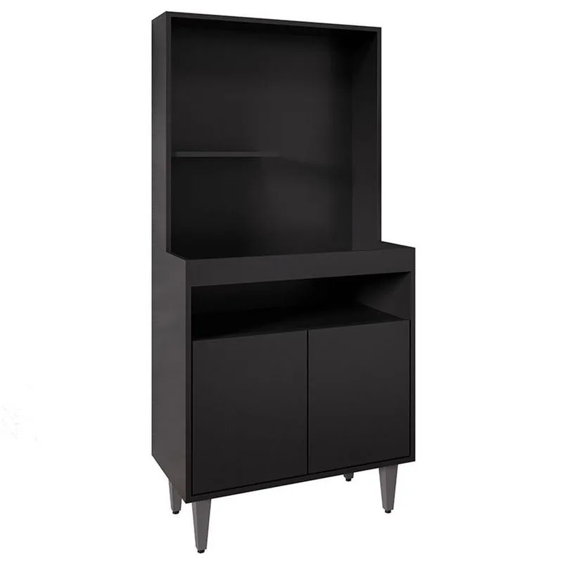 Armário De Cozinha 2 Portas Cantinho Do Café 70cm Bella M24 Preto - Mpozenato