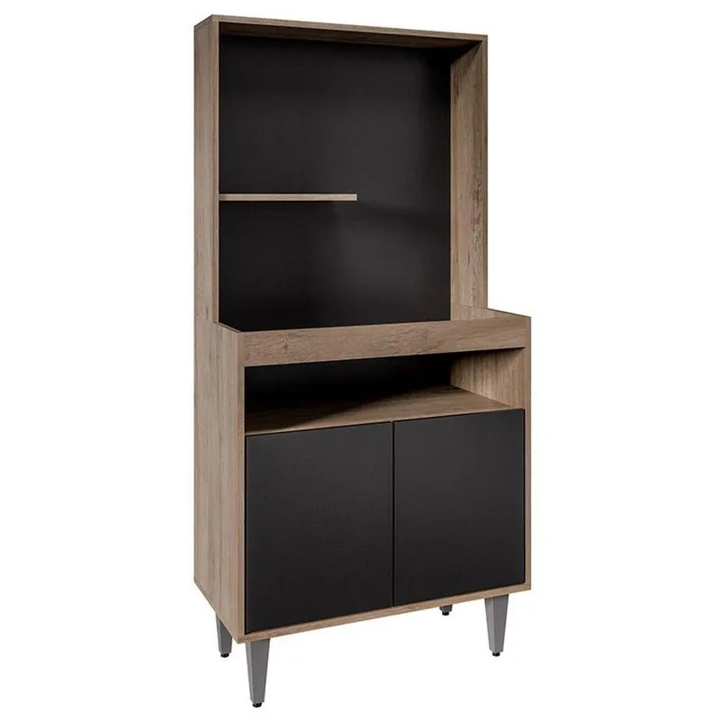 Armário De Cozinha 2 Portas Cantinho Do Café 70cm Bella M24 Freijó/preto - Mpozenato