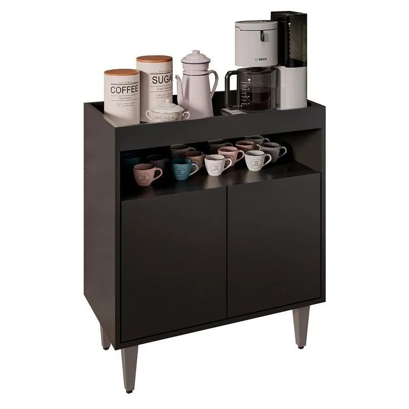 Balcão Aparador Buffet Cantinho Do Café 71cm Lice M24 Preto - Mpozenato