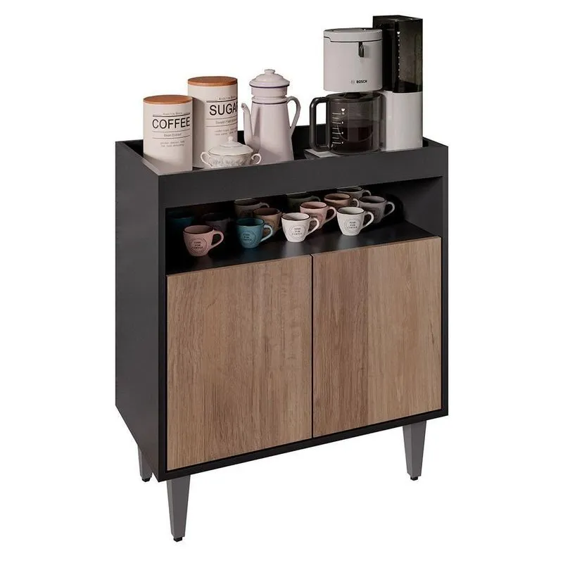 Balcão Aparador Buffet Cantinho Do Café 71cm Lice Z34 Preto-freijó - Mpozenato