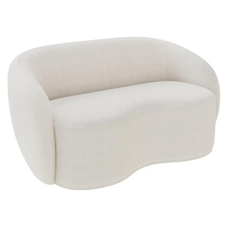Sofá 2 Lugares Living Orgânico Sala De Estar 160cm Garbin Z08 Boucle Bege - Mpozenato