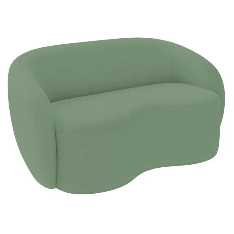 Sofá 3 Lugares Living Orgânico Sala De Estar 180cm Garbin Z08 Boucle Verde - Mpozenato