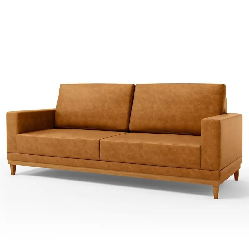 Sofá 2 Lugares 160cm Living Sala De Estar Kayrós D05 Sintético Whisky - Mpozenato
