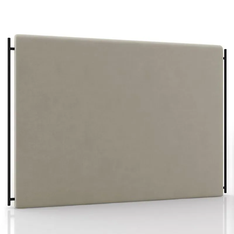 Cabeceira Cama Box Casal 140cm Oscar P02 Suede Bege - Mpozenato