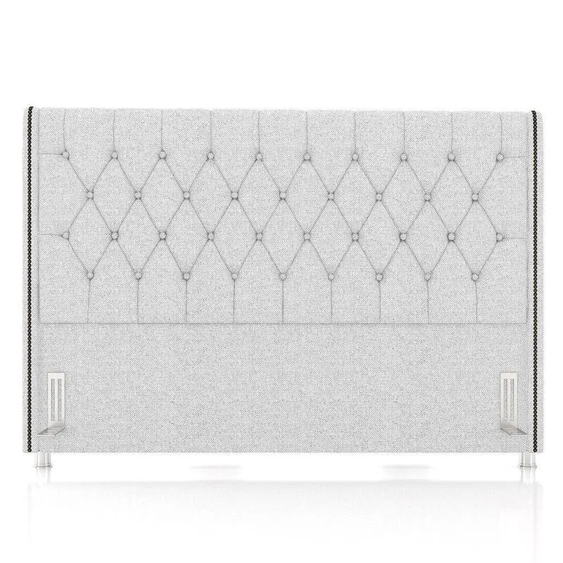 Cabeceira Cama Box Solteirão 96cm Florenza P02 Linho Cinza Claro - Mpozenato