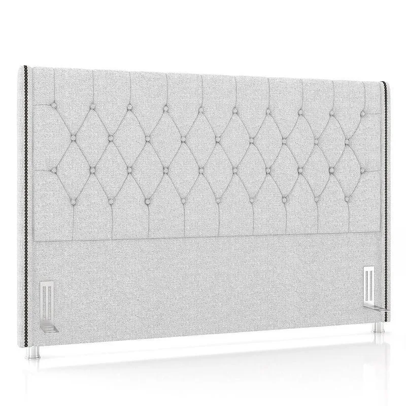 Cabeceira Cama Box Casal Queen 160cm Florenza P02 Linho Cinza Claro - Mpozenato