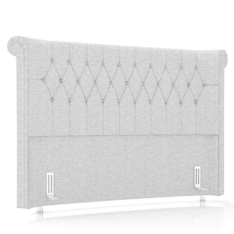 Cabeceira Cama Box Solteiro 98cm Dust P02 Linho Cinza Claro - Mpozenato