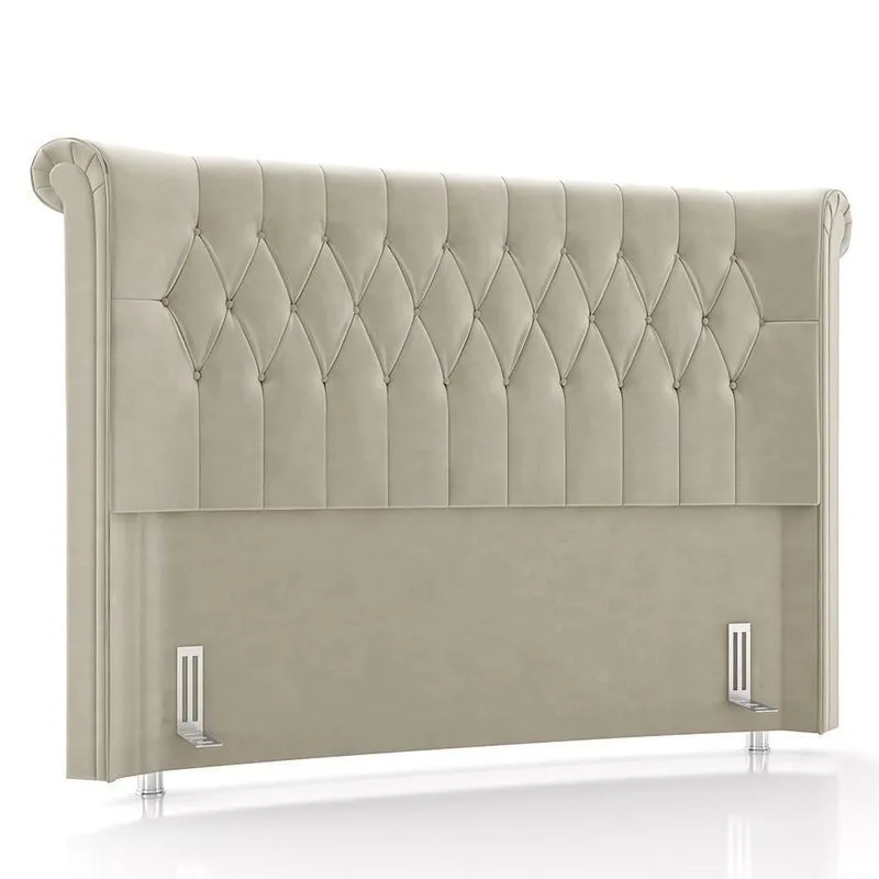 Cabeceira Cama Box Casal Queen 160cm Dust P02 Veludo Bege - Mpozenato