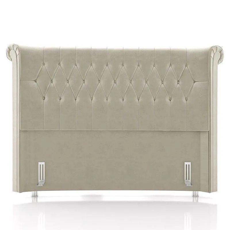Cabeceira Cama Box Casal King 195cm Dust P02 Veludo Bege - Mpozenato