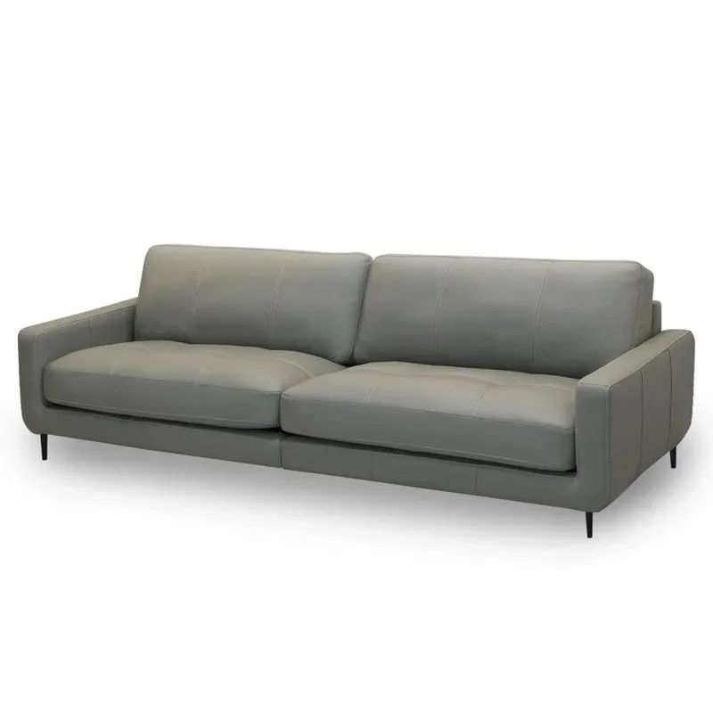 Sofá 4 Lugares Para Sala 270cm Alicie L08 Couro Cinza Claro - Mpozenato