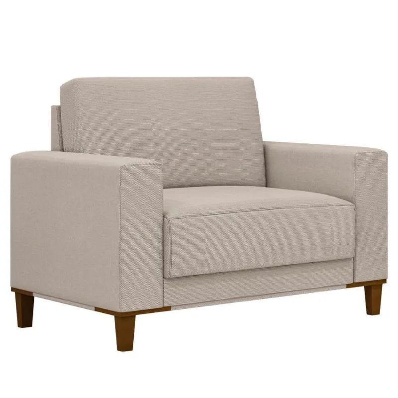 Poltrona Decorativa Sala De Estar Living Zaire M22 Linho Areia - Mpozenato