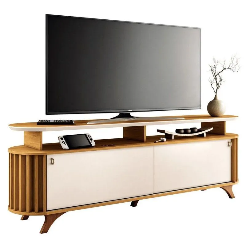 Rack Bancada De Tv 70 Pol 182cm Elva H01 Cinamomo/off White - Mpozenato
