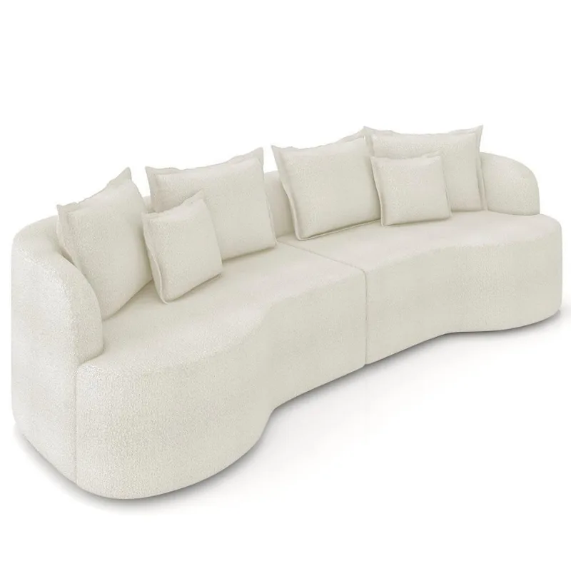 Sofá 3 Lugares 230cm Orgânico Quito K04 Boucle Areia - Mpozenato